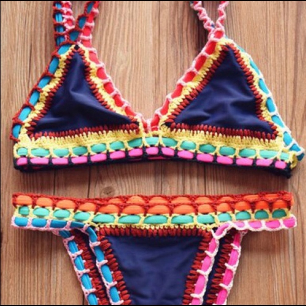 Crochet trim bikini